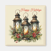 Happy Holidays Winter Lanterns Magnet (Vorne)