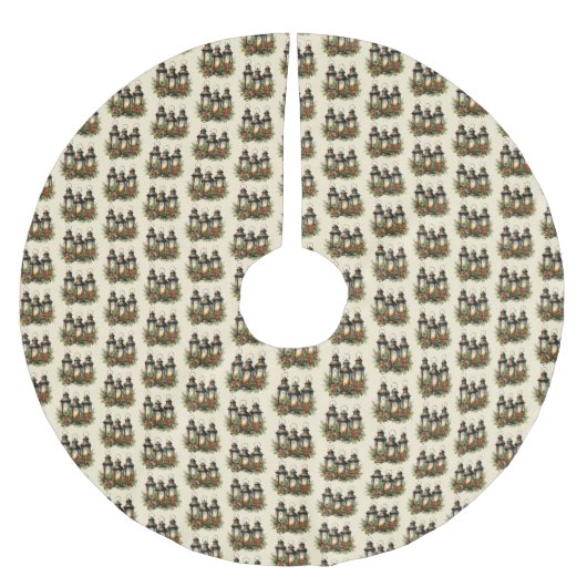 Happy Holidays Winter Lanterns Polyester Weihnachtsbaumdecke (Vorderseite)