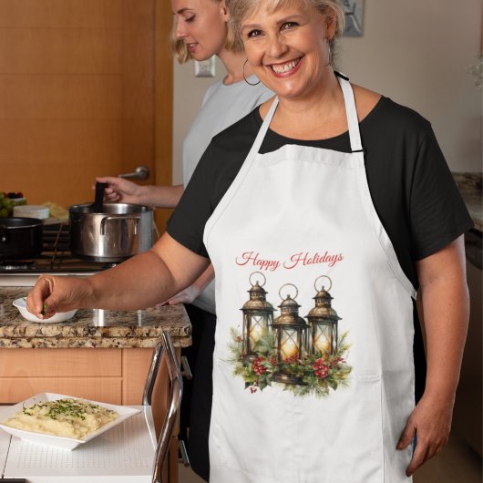 Happy Holidays Winter Lanterns Schürze