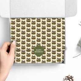 Happy Holidays Winter Lanterns Seidenpapier