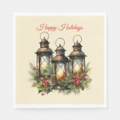 Happy Holidays Winter Lanterns Serviette (Vorderseite)