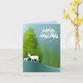 Happy Holidays Winter Scene Greetings Karte (Gelbe Blume)