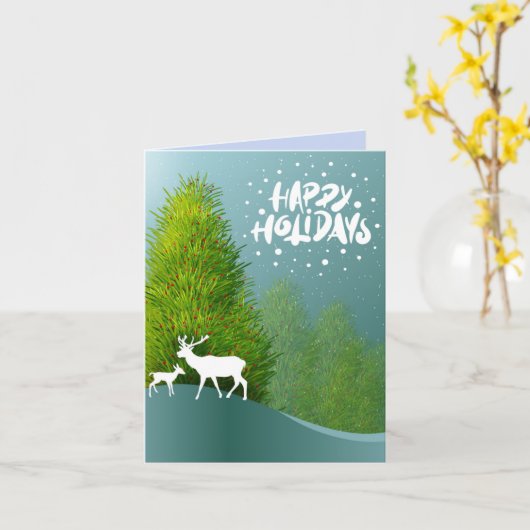 Happy Holidays Winter Scene Greetings Karte (Gelbe Blume)