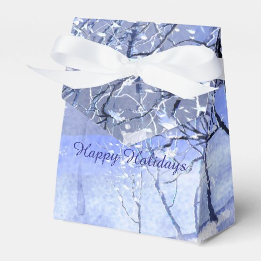 Happy Holidays Winter Snow Favor Box Geschenkschachtel (Vorderseite)