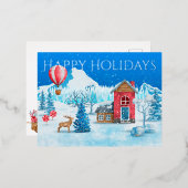 Happy Holidays Winter Wonderland Folien Feiertagspostkarte (Vorderseite/Rückseite)