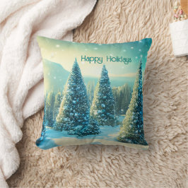 Happy Holidays Winter Wonderland Forrest Festival Kissen