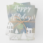 Happy Holidays Winter Wonderland Geschenkpapier Set (Beispiel)