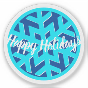 HAPPY HOLIDAYS WINTER WONDERLAND Schneeflocke Aufkleber