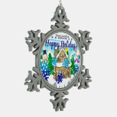 HAPPY HOLIDAYS | WINTER WONDERLAND | SCHNEEFLOCKEN Zinn-Ornament (Links)