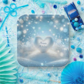 Happy Holidays Winterherz Pappteller (Party)