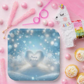 Happy Holidays Winterherz Pappteller (Party)