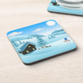 "HAPPY HOLIDAYS" WINTERLANDSCHAFT UNTERSETZER (Linke Seite)