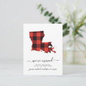 Happy Holidays | Wir haben uns bewegt | Louisiana Postkarte (Stehend Vorderseite)