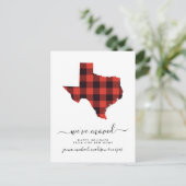 Happy Holidays | Wir haben uns bewegt | Texas Postkarte (Stehend Vorderseite)