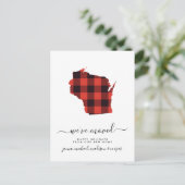 Happy Holidays | Wir haben uns bewegt | Wisconsin Postkarte (Stehend Vorderseite)