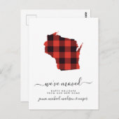 Happy Holidays | Wir haben uns bewegt | Wisconsin Postkarte (Vorne/Hinten)
