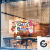 Happy Holidays Wir sind Ihnen dankbar für Ihr HoHo Fensteraufkleber (Café-Fenster)