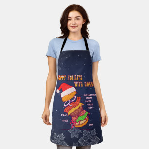 Happy Holidays with Cheese, Christmas Burger Schürze