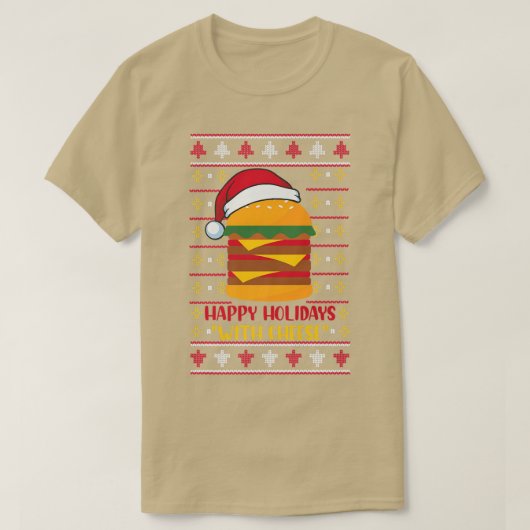 Happy Holidays with Cheese Funny Christmas Chese T-Shirt (Design vorne)