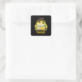 Happy Holidays with Cheeseburger Quadratischer Aufkleber (Tasche)