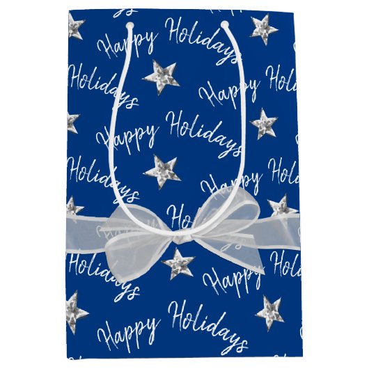 Happy Holidays with Diamond Stars Mittlere Geschenktüte (Vorderseite)