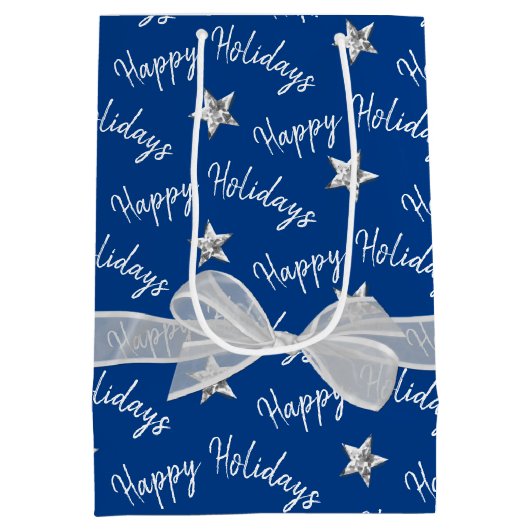 Happy Holidays with Diamond Stars Mittlere Geschenktüte (Rückseite)