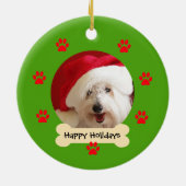 Happy Holidays with Dog Christmas Ornament (Hinten)