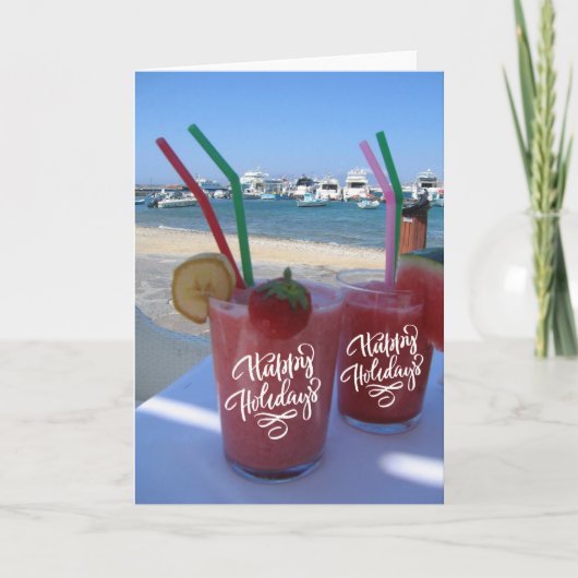 Happy Holidays with Strawberry Daiquiris - Karte (Vorderseite)