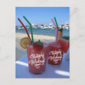 Happy Holidays with Strawberry Daiquiris - Postkarte (Vorderseite)