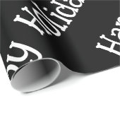 Happy Holidays Wrapping Black Geschenkpapier (Rolleneckpunkt)