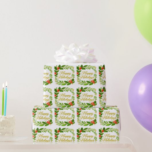 'Happy Holidays' Wrapping Paper Geschenkpapier (Partygeschenke)