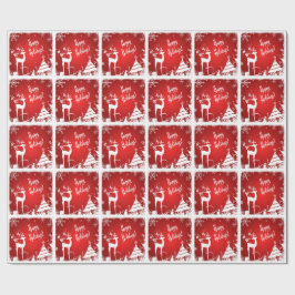 Happy Holidays Wrapping Paper | Rot, Weiß, Hirsch Geschenkpapier