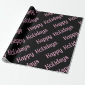 Happy Holidays Wrapping Pink Lettering Geschenkpapier (Ungerollt)