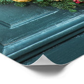 Happy Holidays Wreath an schöner Tür Poster (Ecke)