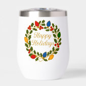 Happy Holidays Wreath Christmas Lights and Holly (Vorderseite)