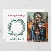 Happy Holidays Wreath CUSTOM FOTO Weihnachten (Vorne/Hinten)