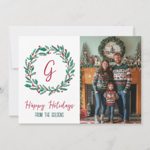 Happy Holidays Wreath CUSTOM FOTO Weihnachten