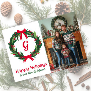 Happy Holidays Wreath CUSTOM FOTO Weihnachten