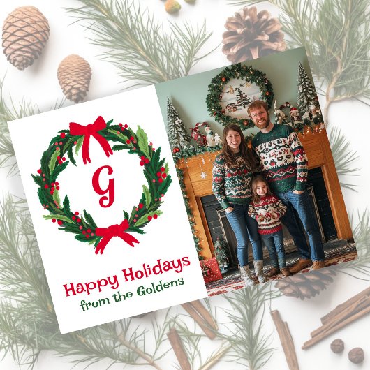 Happy Holidays Wreath CUSTOM FOTO Weihnachten