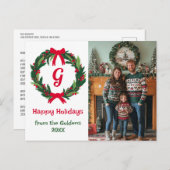 Happy Holidays Wreath CUSTOM FOTO Weihnachten (Vorne/Hinten)