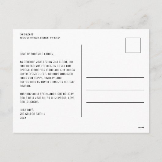 Happy Holidays Wreath CUSTOM FOTO Weihnachten (Rückseite)