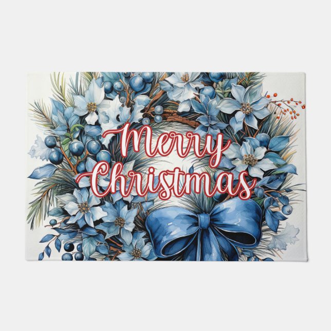 Happy Holidays Wreath | Frohe Weihnachten Fußmatte (Vorderseite)