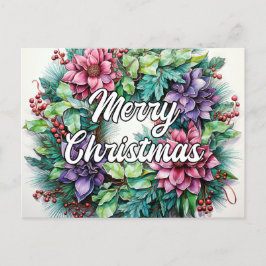 Happy Holidays Wreath | Frohe Weihnachten Postkarte