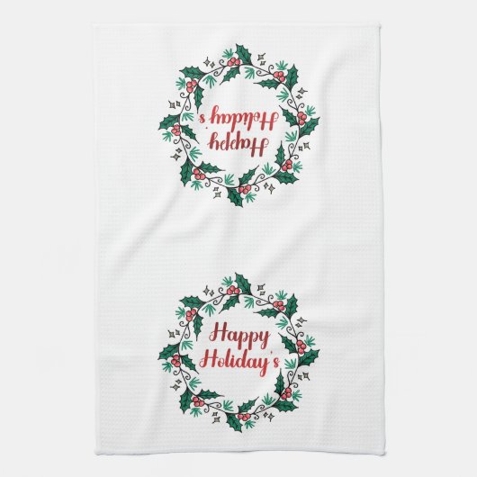Happy Holiday's Wreath Kitchen Towels Geschirrtuch (Vertikal)