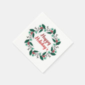 Happy Holiday's Wreath Paper Napkin Serviette (Ecke)