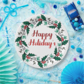 Happy Holiday's Wreath Paper Plate Pappteller (Party)