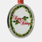 Happy Holidays Wreath Premium Ornament (Rechts)