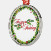 Happy Holidays Wreath Premium Ornament (Links)