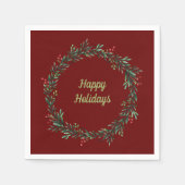 Happy Holidays Wreath Serviette (Vorderseite)