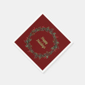 Happy Holidays Wreath Serviette (Ecke)